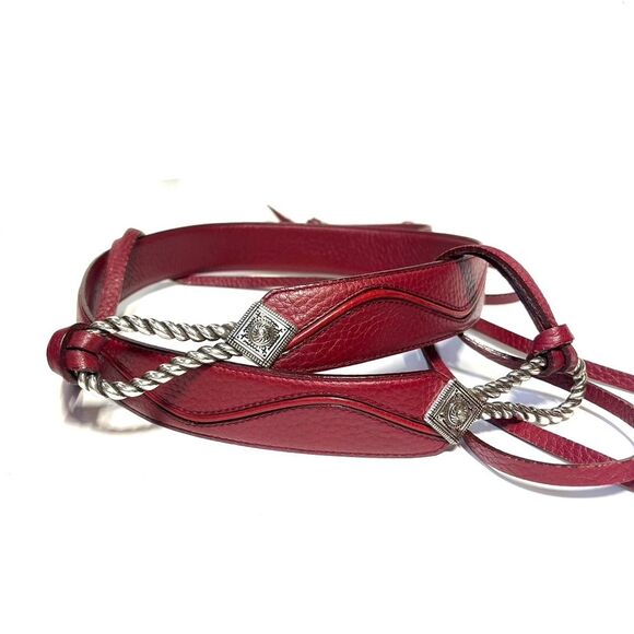 Brighton Double Lasso Tie Belt in Dark Red L NWOT - Picture 1 of 12